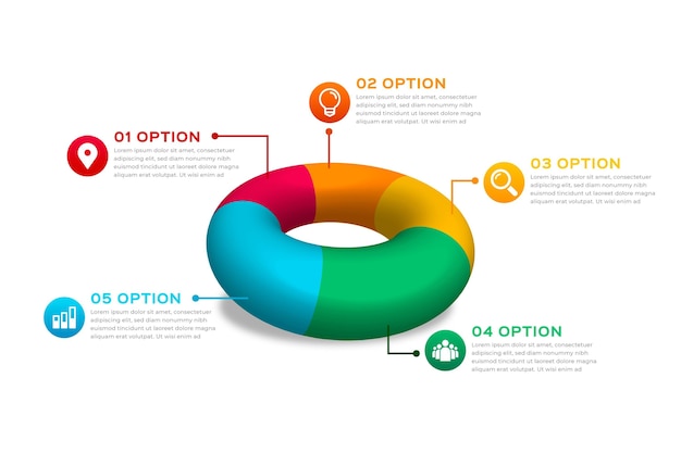 Vettore gratuito infografica anello colorato