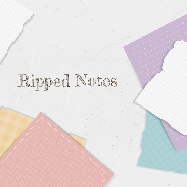 Colorful ripped note collection vector