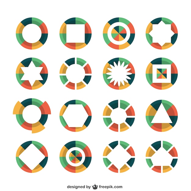 Free vector colorful round logos