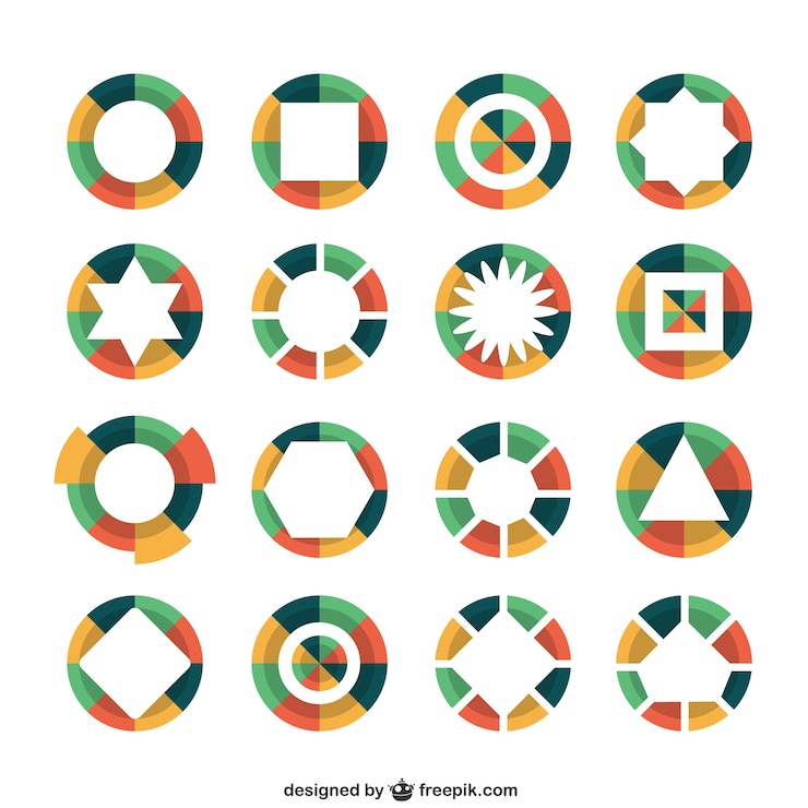 Free Vector colorful round logos