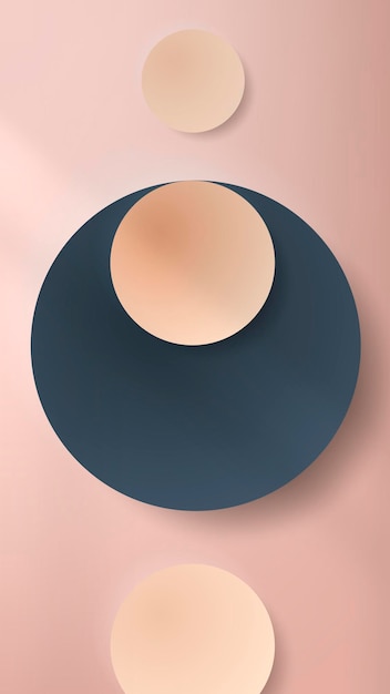 Красочный круглый вырез из бумаги с тенью на бледно-розовом фоне Обои для мобильного телефона