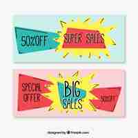 Free vector colorful sale banners