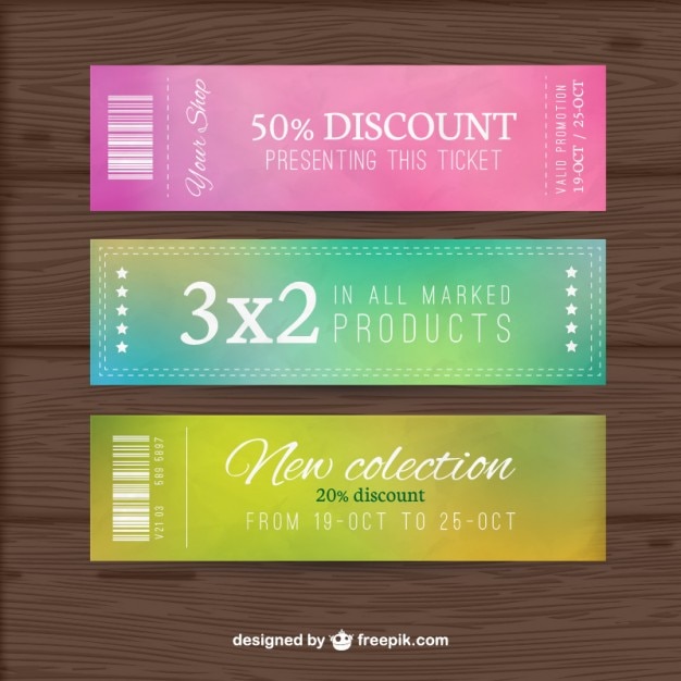 Free vector colorful sale coupons