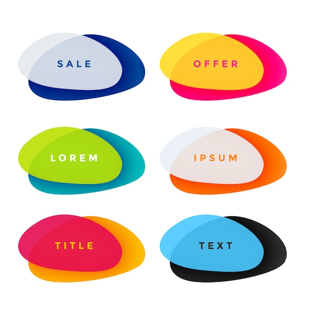 Free vector colorful sale label design set