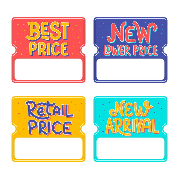 Colorful sale price tag design set