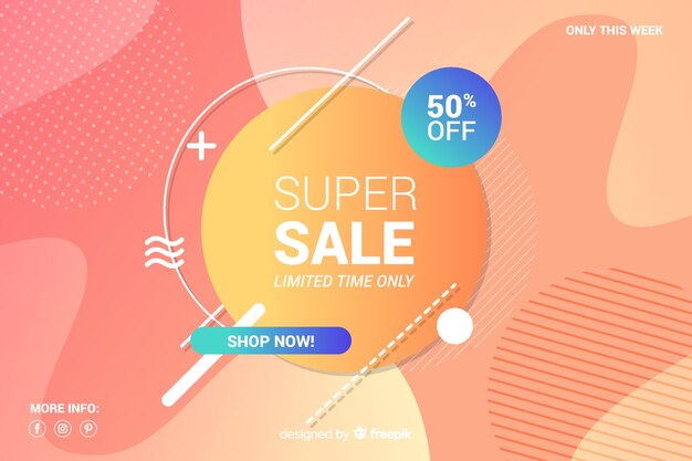 Colorful sales background geometric design