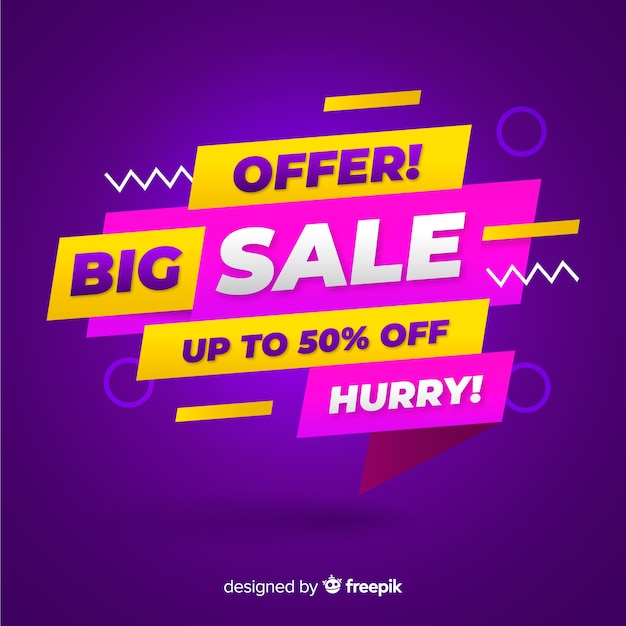 Colorful sales background geometric  style