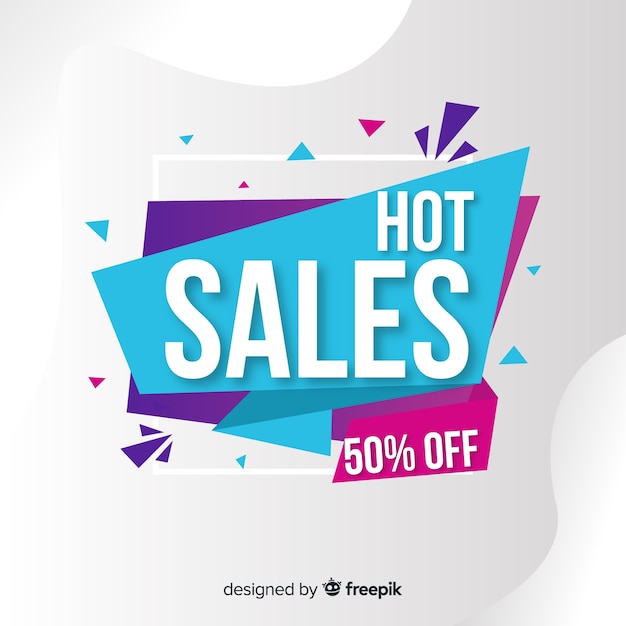 Free vector colorful sales background origami style