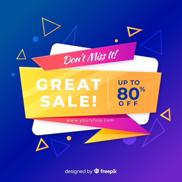 Colorful sales background origami style