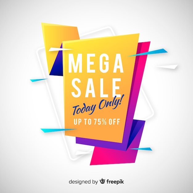 Colorful sales background origami style