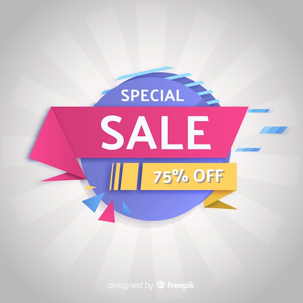 Free vector colorful sales banner in abstract style