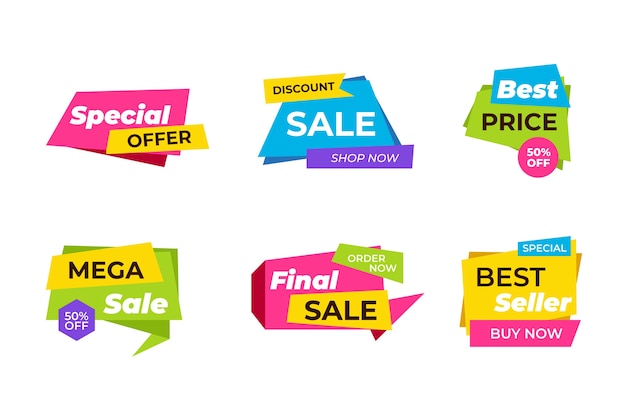 Free vector colorful sales banner collection design