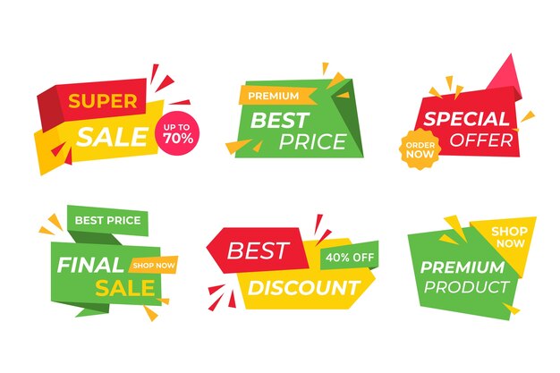 Colorful sales banner collection