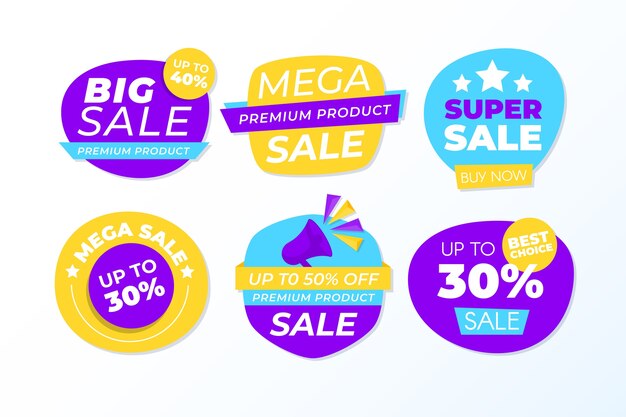 Colorful sales banner collection