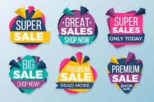 Free vector colorful sales banners collection concept