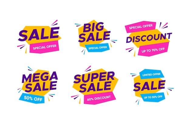Free vector colorful sales banners collection design