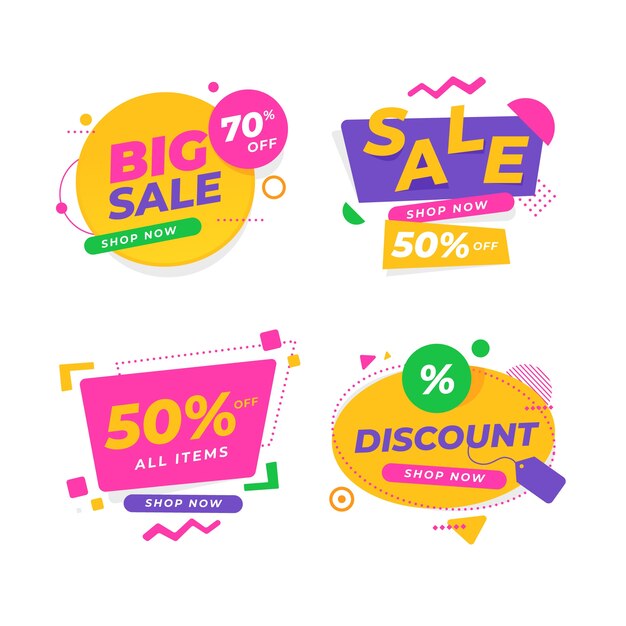 Colorful sales banners collection