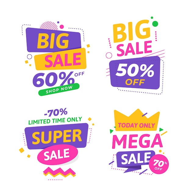 Colorful sales banners collection