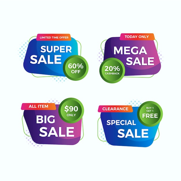 Free vector colorful sales banners collection