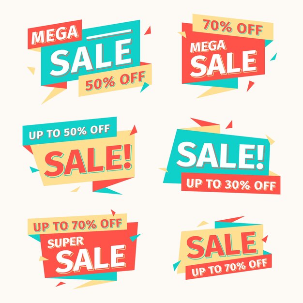 Free vector colorful sales banners collection