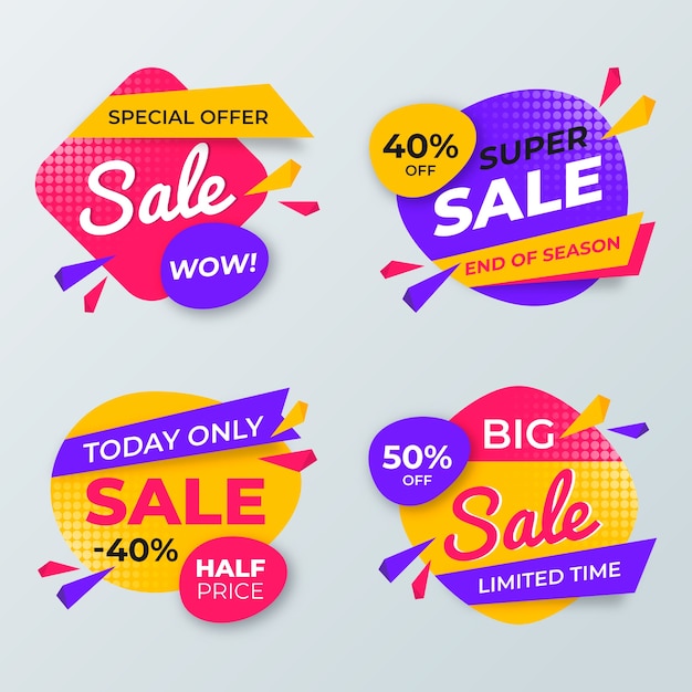 Colorful sales banners collection