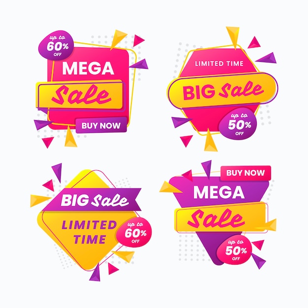 Free vector colorful sales banners collection