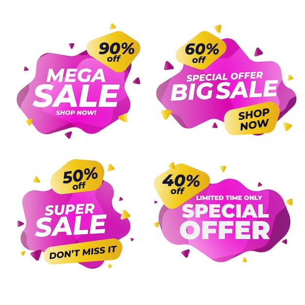 Colorful sales banners collection