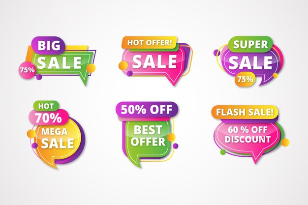 Colorful sales banners collection