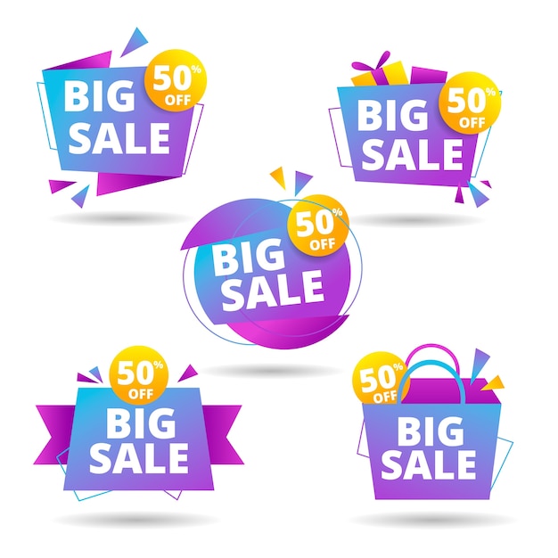 Colorful sales banners collection