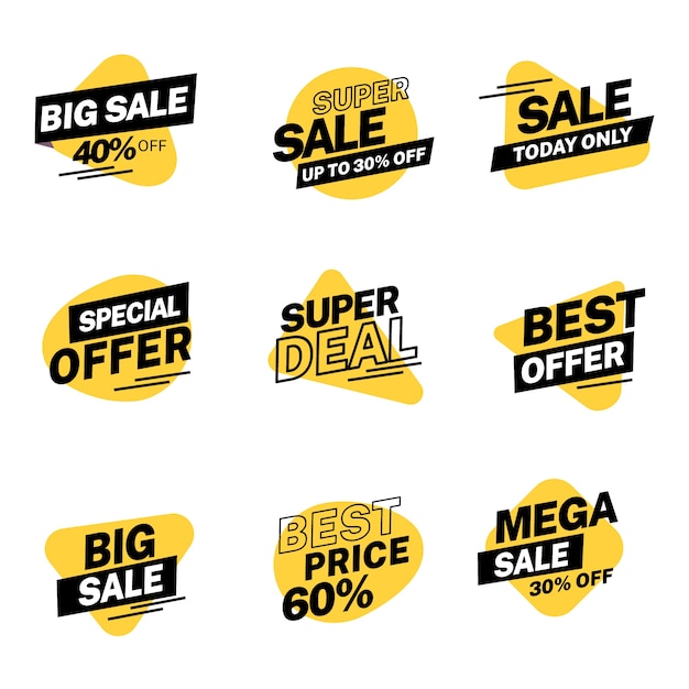 Colorful sales banners collection