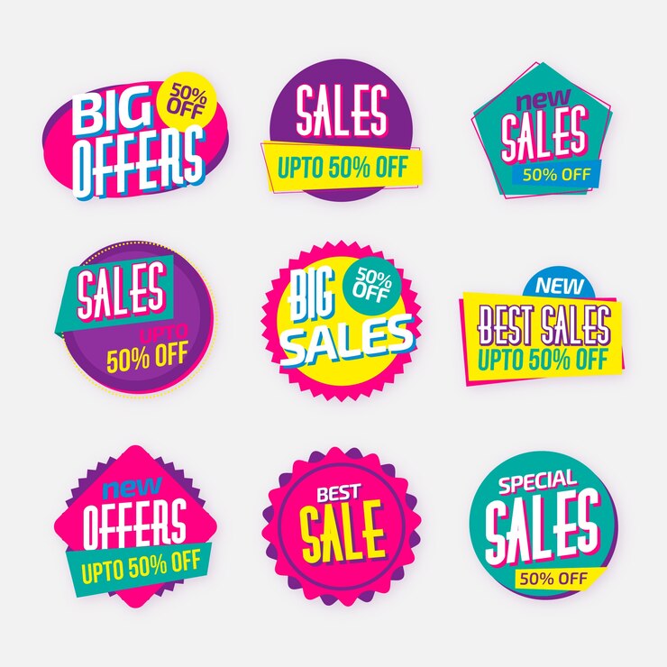 Free Vector colorful sales banners collection