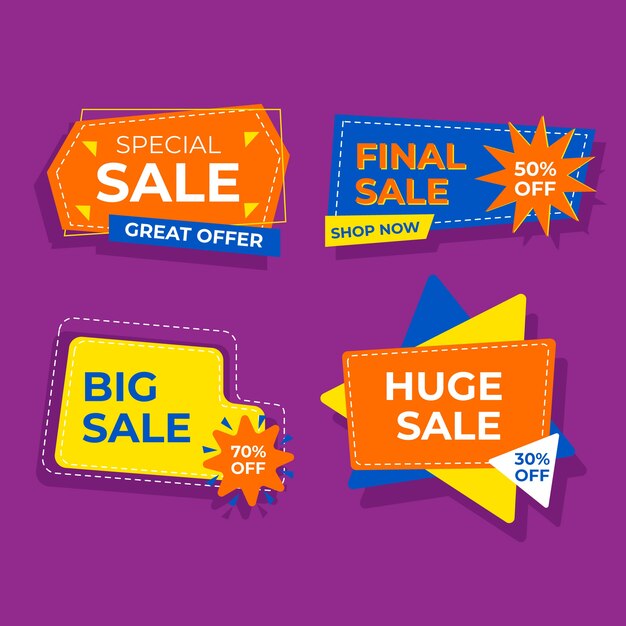 Colorful sales banners collection