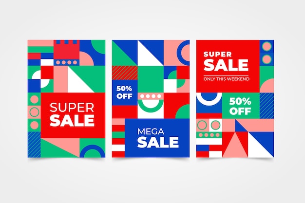 Colorful sales banners collection