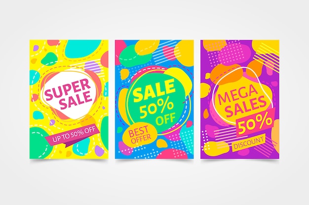 Colorful sales banners collection