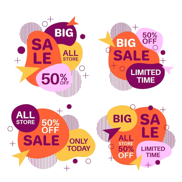 Free vector colorful sales banners collection