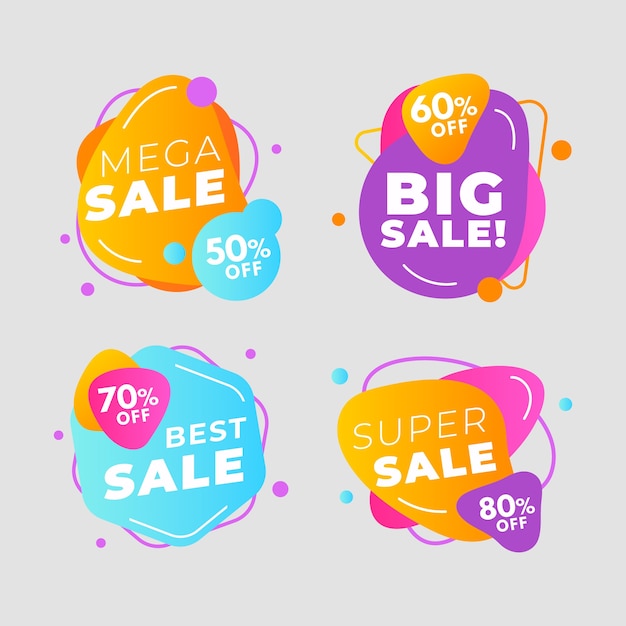 Colorful sales banners collection