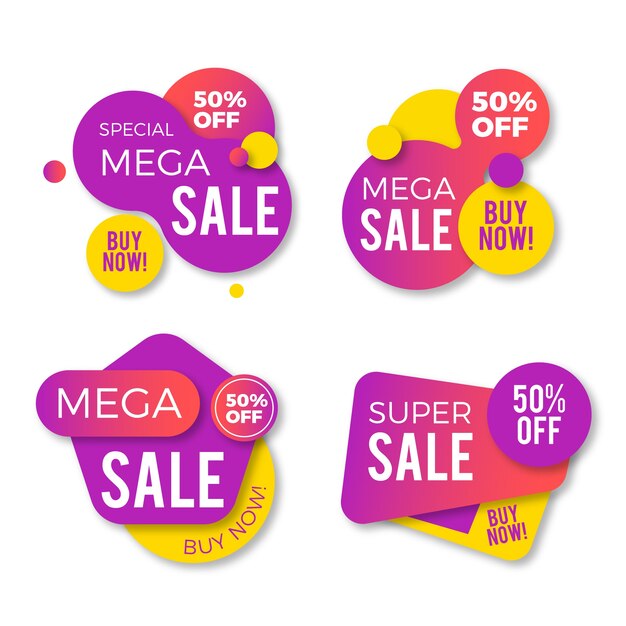 Colorful sales banners collection