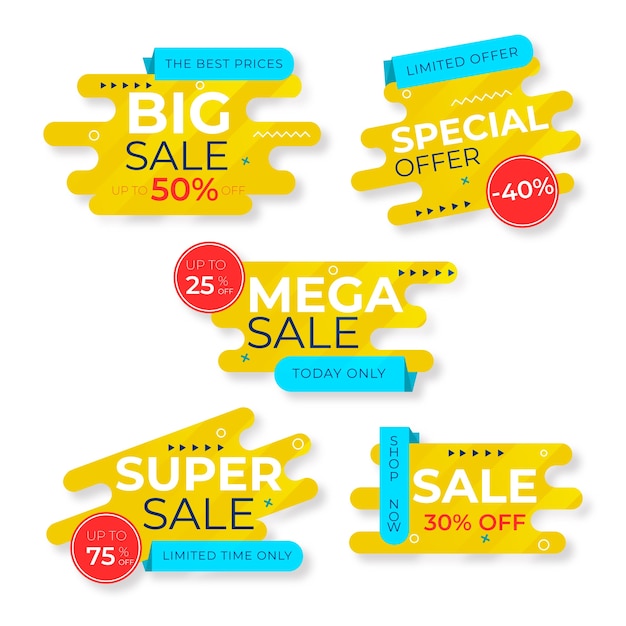 Free vector colorful sales banners collection