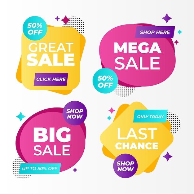 Free vector colorful sales banners collection