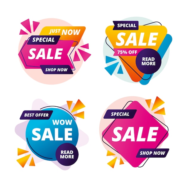 Colorful sales banners collection