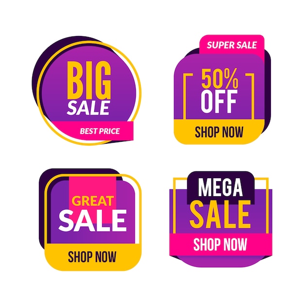 Free vector colorful sales banners set