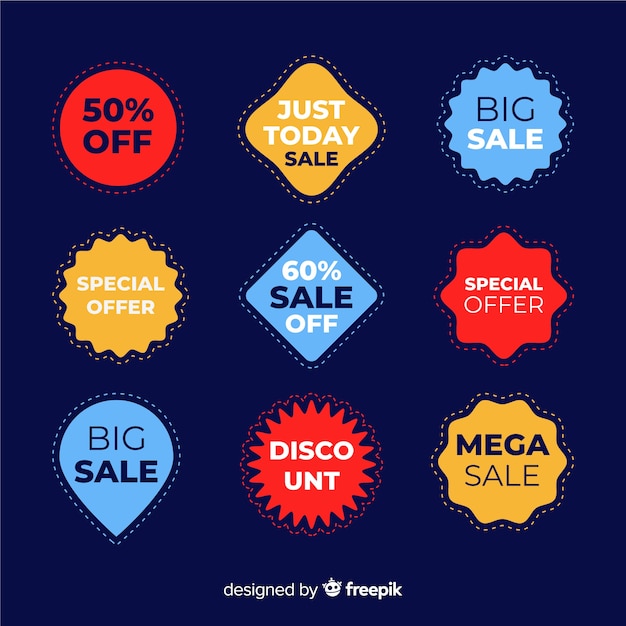 Free vector colorful sales label collection