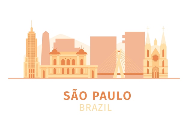 Free vector colorful sao paulo skyline in day light