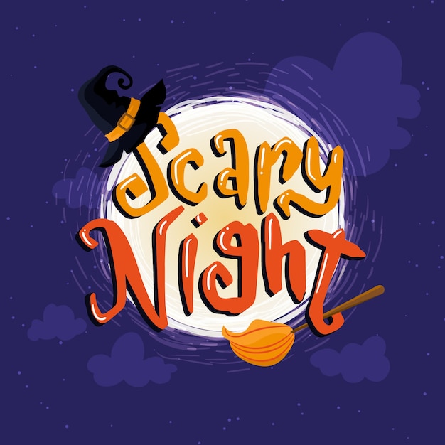 Free vector colorful scary night lettering