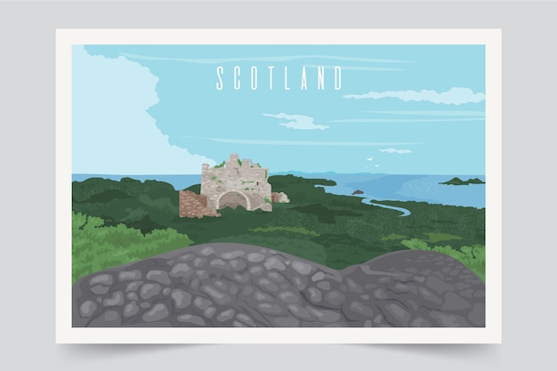 Colorful Scotland Landscape Background