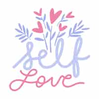 Free vector colorful self love lettering