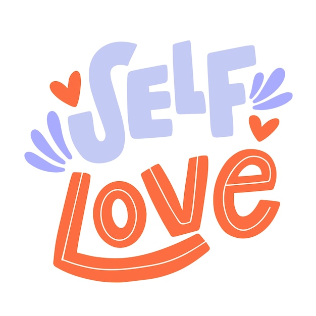 Free vector colorful self love lettering