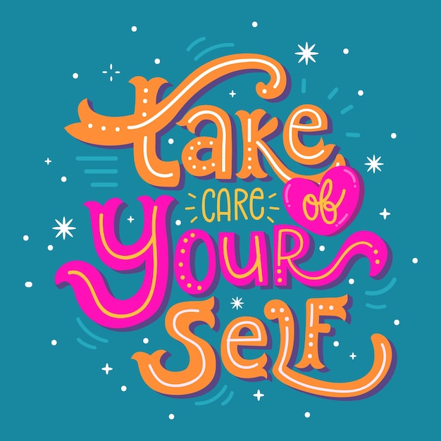 Free vector colorful self love lettering