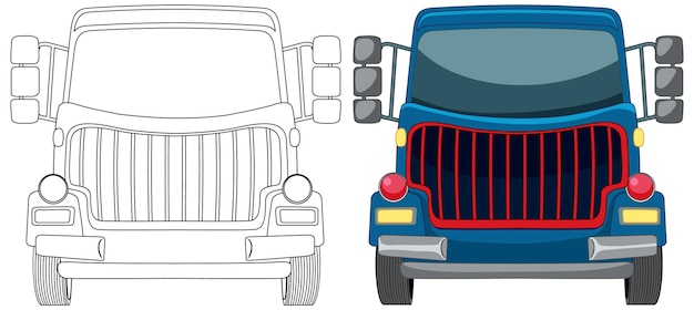 カラフルなセミトラックのベクトル図