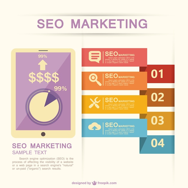 Colorful seo marketing infographic